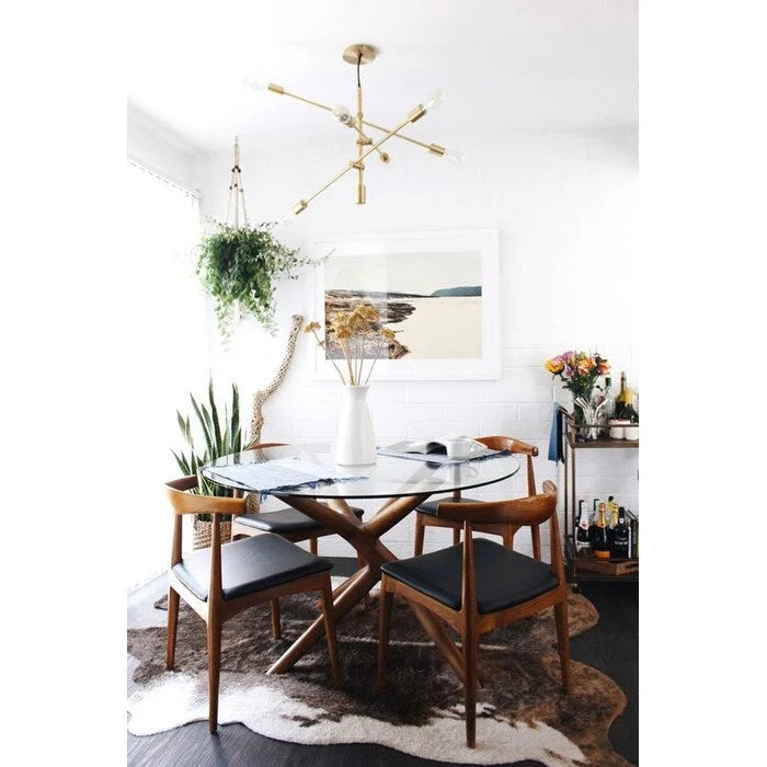 Walnut Wood Dining Chair with PU Leather Cushion