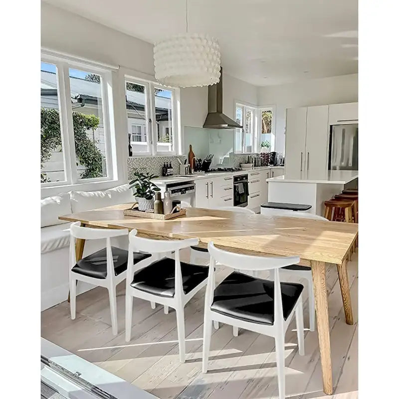 Walnut Wood Dining Chair with PU Leather Cushion