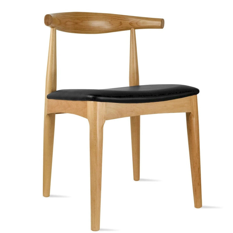 Walnut Wood Dining Chair with PU Leather Cushion