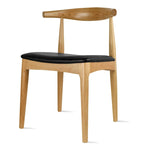 Walnut Wood Dining Chair with PU Leather Cushion