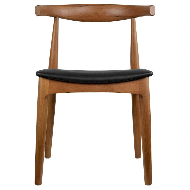 Walnut Wood Dining Chair with PU Leather Cushion
