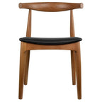 Walnut Wood Dining Chair with PU Leather Cushion
