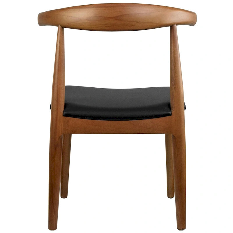 Walnut Wood Dining Chair with PU Leather Cushion
