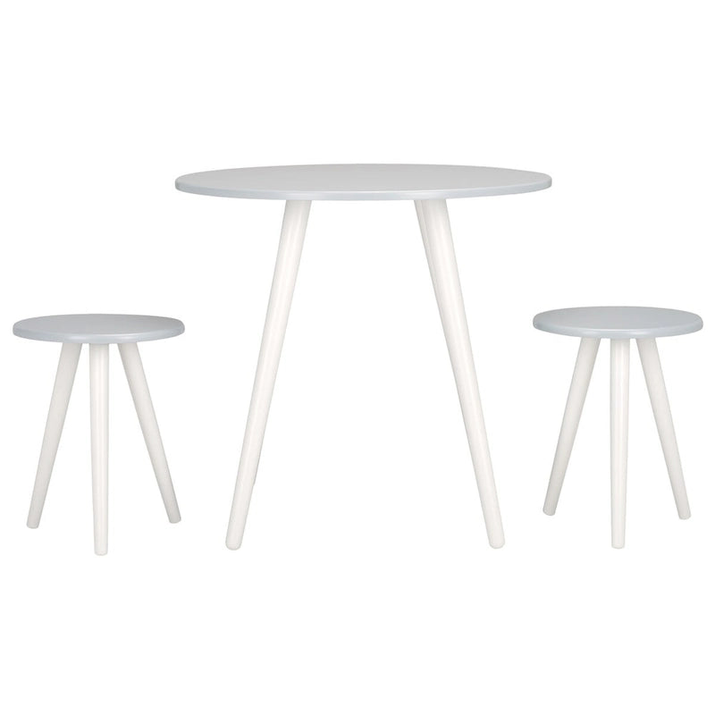 Grey & White Round Dining Set - 3-Piece for 2