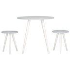 Grey & White Round Dining Set - 3-Piece for 2