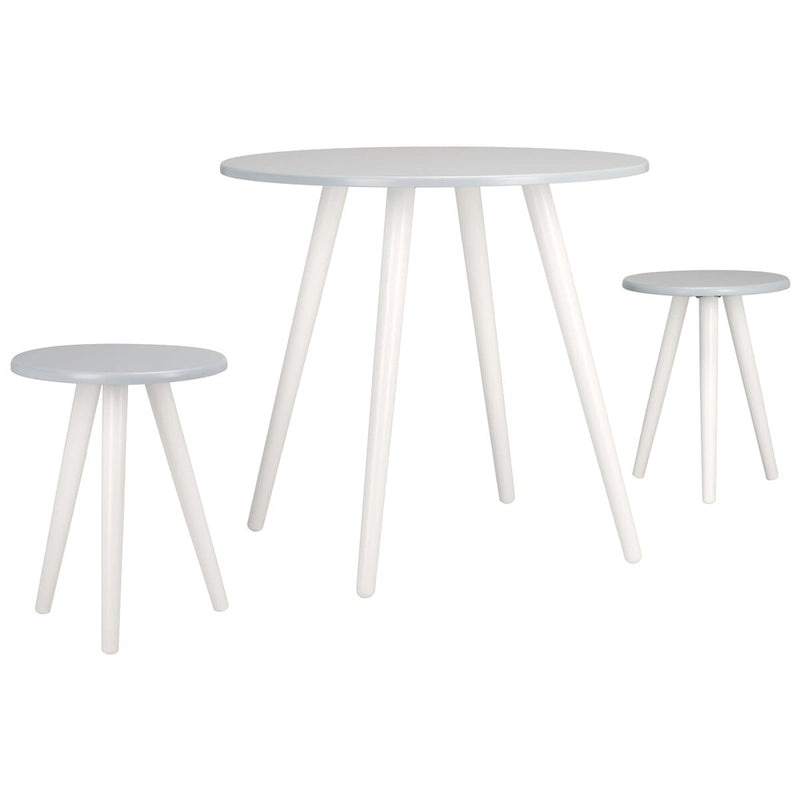 Grey & White Round Dining Set - 3-Piece for 2
