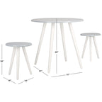 Grey & White Round Dining Set - 3-Piece for 2