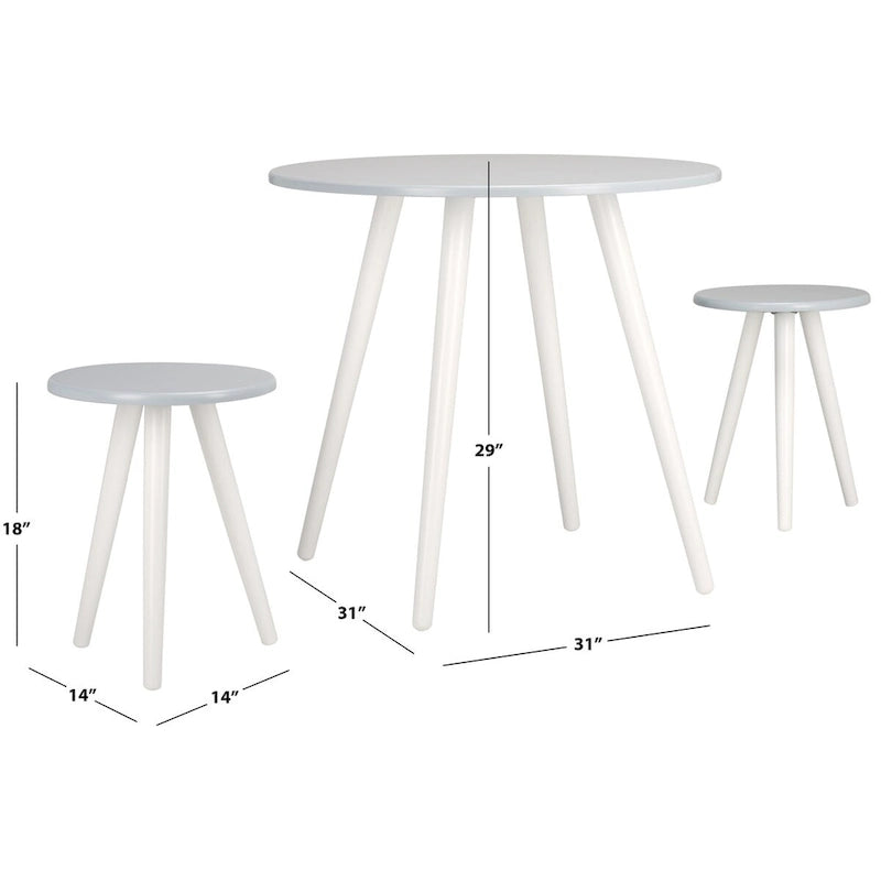 Grey & White Round Dining Set - 3-Piece for 2