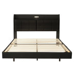 Queen Floating Bed Frame with LED, Storage & USB Ports