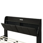 Queen Floating Bed Frame with LED, Storage & USB Ports