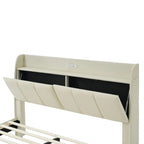 Queen Floating Bed Frame with LED, Storage & USB Ports