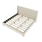 Gray Upholstered Platform Bed - Queen/King Size