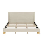 Gray Upholstered Platform Bed - Queen/King Size