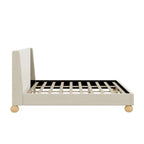 Gray Upholstered Platform Bed - Queen/King Size