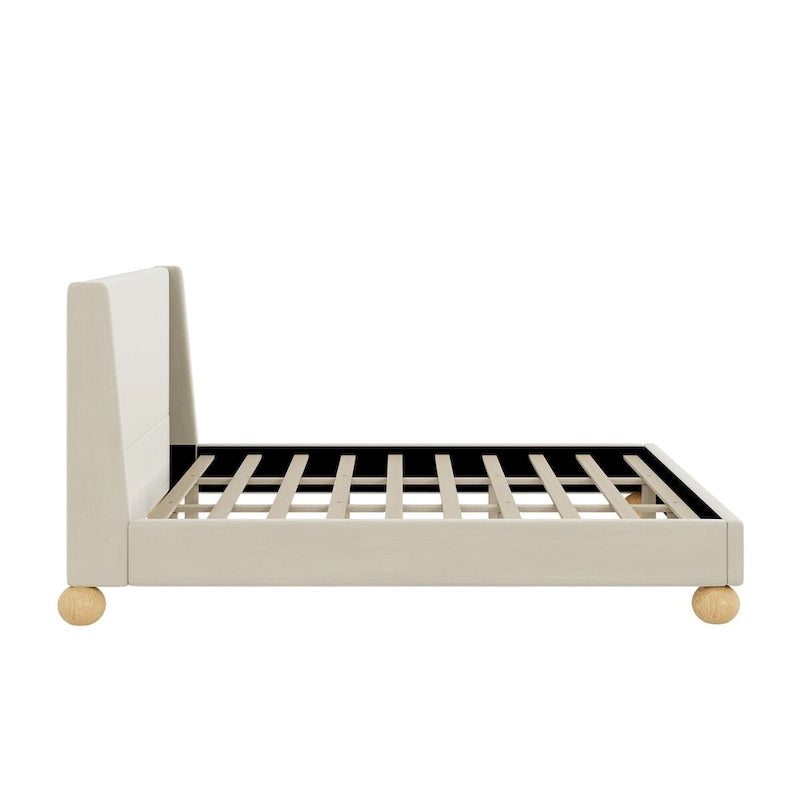 Gray Upholstered Platform Bed - Queen/King Size