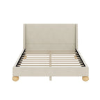 Gray Upholstered Platform Bed - Queen/King Size