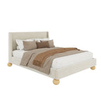 Gray Upholstered Platform Bed - Queen/King Size