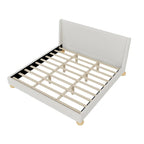 Gray Upholstered Platform Bed - Queen/King Size