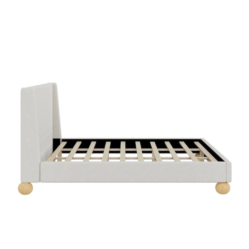 Gray Upholstered Platform Bed - Queen/King Size