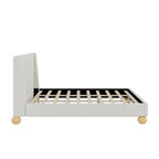 Gray Upholstered Platform Bed - Queen/King Size