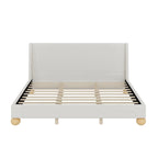 Gray Upholstered Platform Bed - Queen/King Size