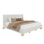 Gray Upholstered Platform Bed - Queen/King Size