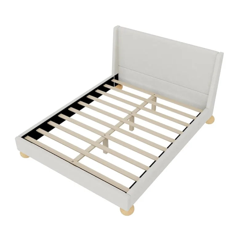 Gray Upholstered Platform Bed - Queen/King Size