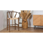 Woven Rope Counter Stool - Natural Wood - 23.5" Height