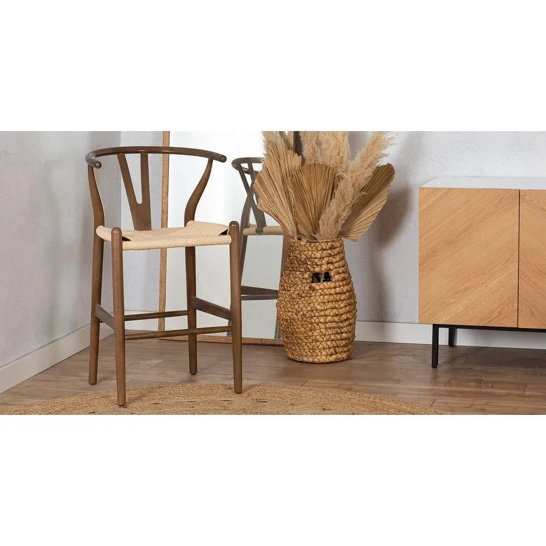 Woven Rope Counter Stool - Natural Wood - 23.5" Height
