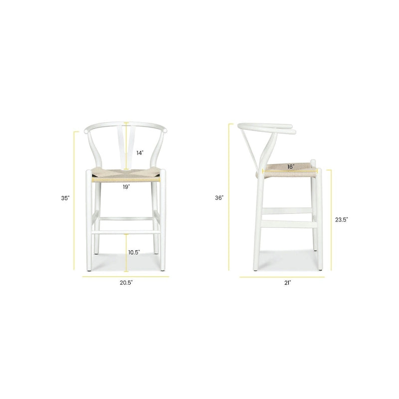 Woven Rope Counter Stool - Natural Wood - 23.5" Height