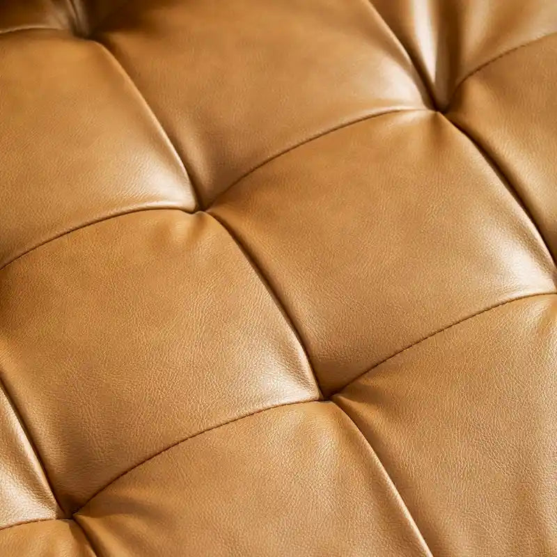 Faux Leather Sofa - Mid-Century Style - 3-Seater