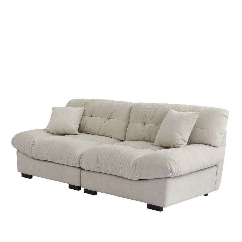 Velvet Cloud Sofa - 89" 3-Seater with Pillows