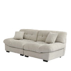 Velvet Cloud Sofa - 89" 3-Seater with Pillows
