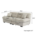 Velvet Cloud Sofa - 89" 3-Seater with Pillows