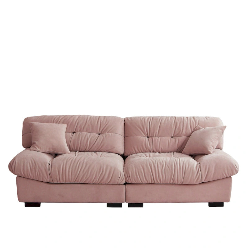 Velvet Cloud Sofa - 89" 3-Seater with Pillows