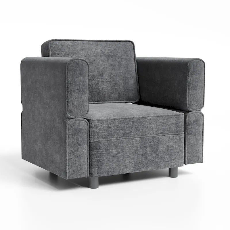 Chenille Modular Sofa - Adjustable Backrest with Storage