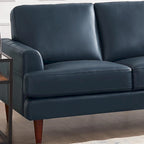 Top-Grain Leather Sofa - 80" with Feather & Memory Foam