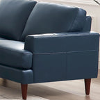 Top-Grain Leather Sofa - 80" with Feather & Memory Foam