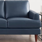 Top-Grain Leather Sofa - 80" with Feather & Memory Foam