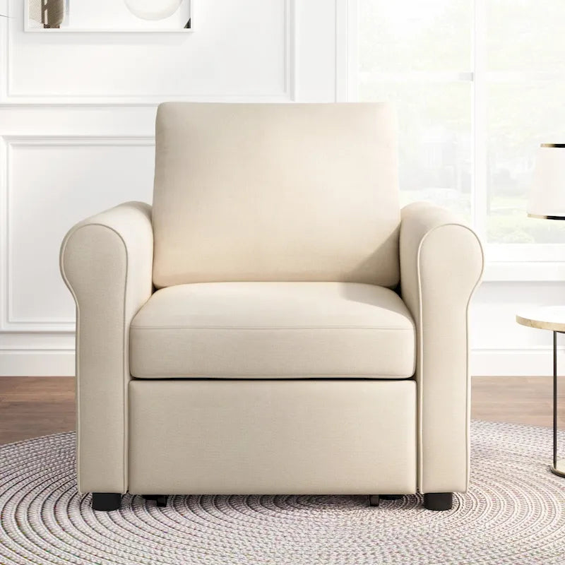 Linen 3-in-1 Convertible Sleeper Chair - Single