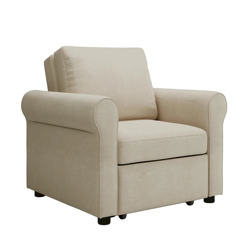 Linen 3-in-1 Convertible Sleeper Chair - Single