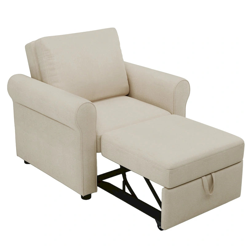 Linen 3-in-1 Convertible Sleeper Chair - Single