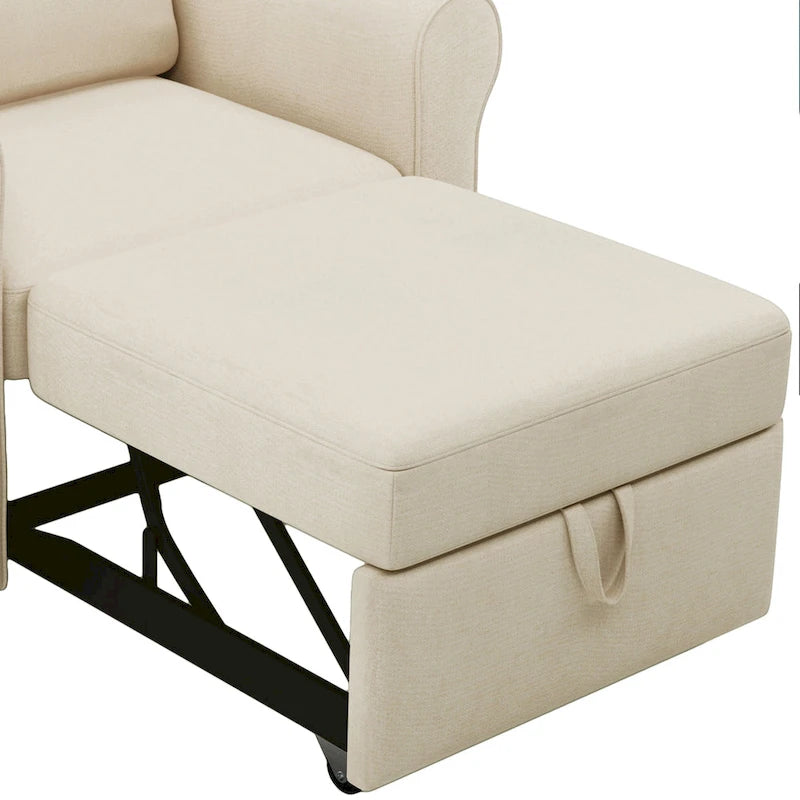 Linen 3-in-1 Convertible Sleeper Chair - Single