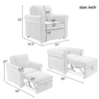 Linen 3-in-1 Convertible Sleeper Chair - Single