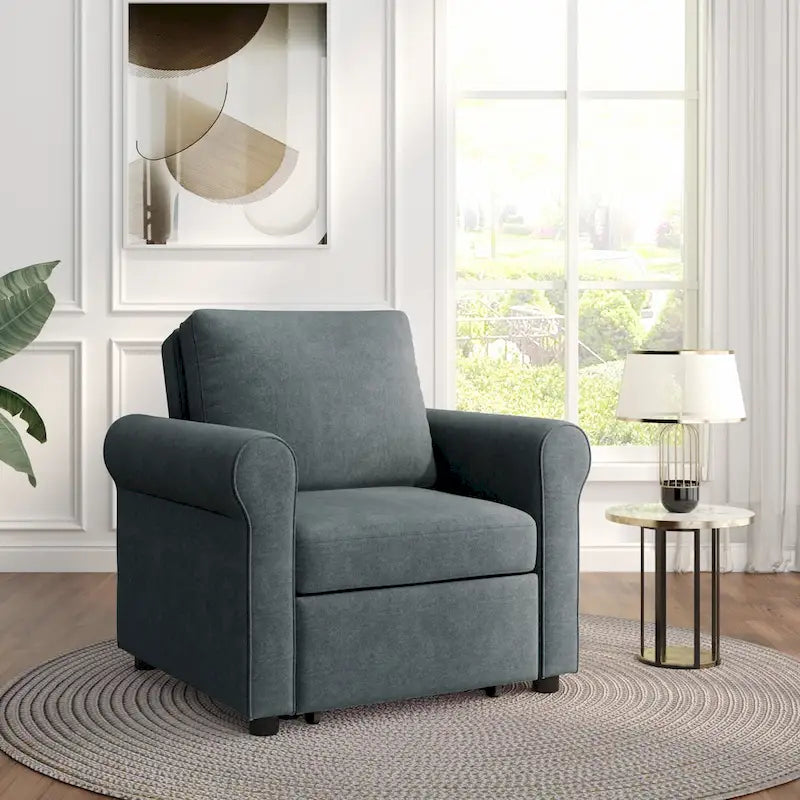 Linen 3-in-1 Convertible Sleeper Chair - Single