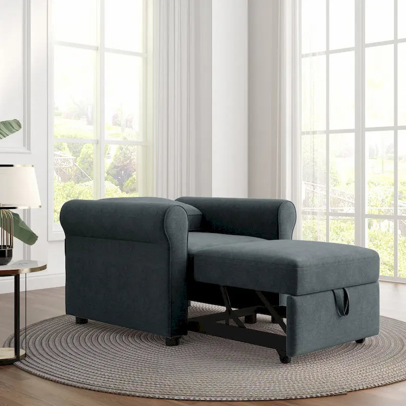 Linen 3-in-1 Convertible Sleeper Chair - Single