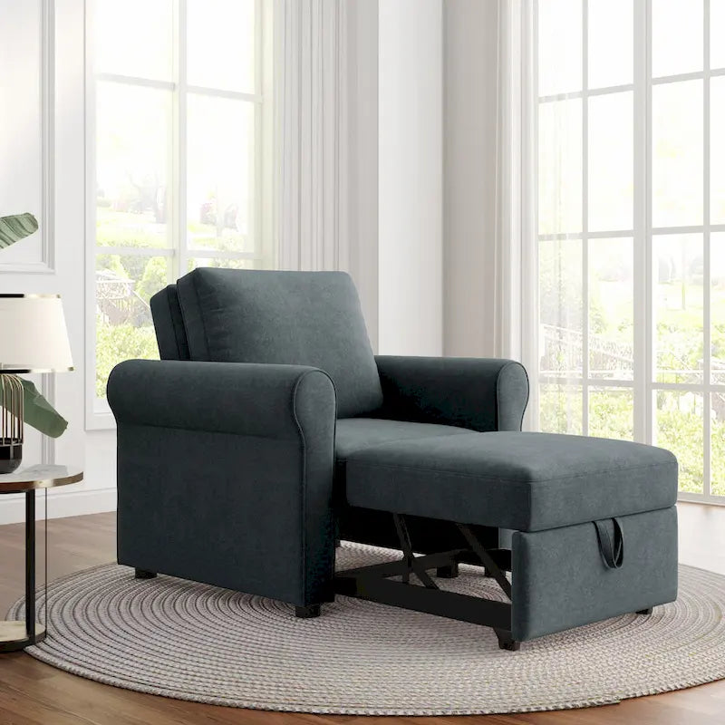 Linen 3-in-1 Convertible Sleeper Chair - Single