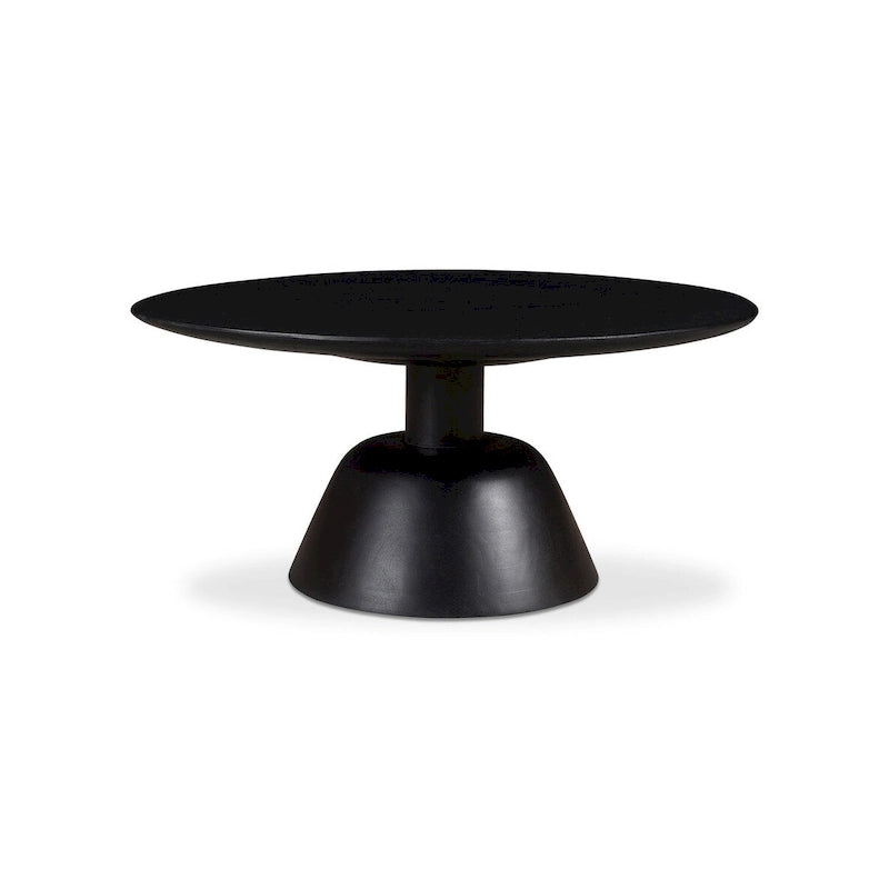 Dark Brown Round Pedestal Coffee Table - 30"