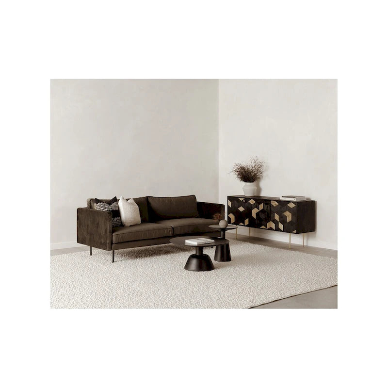 Dark Brown Round Pedestal Coffee Table - 30"