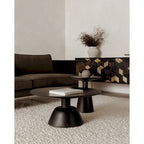 Dark Brown Round Pedestal Coffee Table - 30"